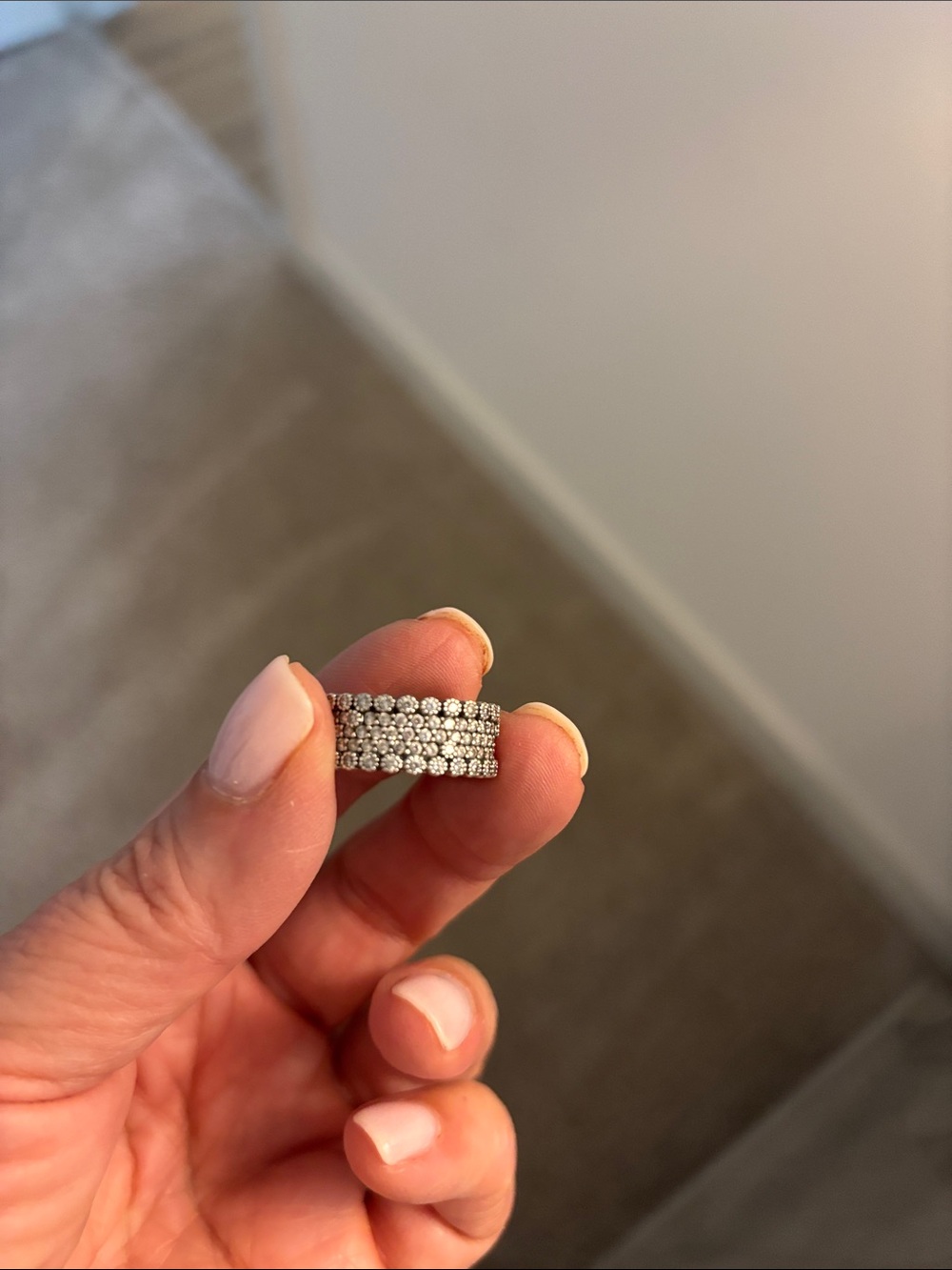 Brighton Silver Crystal Puff Ring with Floral Pouch - Picture 4 of 4